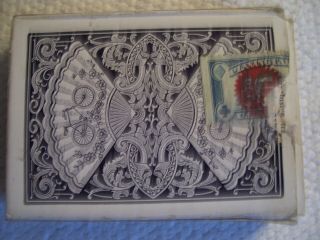 Vintage Deck Bicycle Fan Back Playing Cards w/Tax Stamp Complete w/Jokers 4