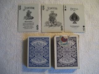 Vintage Deck Bicycle Fan Back Playing Cards w/Tax Stamp Complete w/Jokers 5
