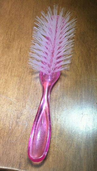 Vintage Pro - Phy - Lac - Tic Ladies Lucite Nylon Bristle Hair Brush U.  S.  A Pink 63