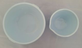 1 LARGE Vintage BLUE SUNBEAM mixmaster milk glass mixing bowl 3