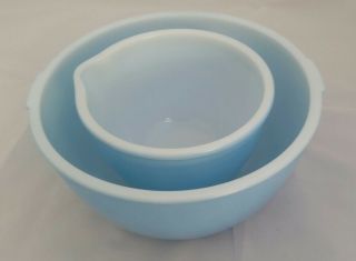 1 LARGE Vintage BLUE SUNBEAM mixmaster milk glass mixing bowl 4