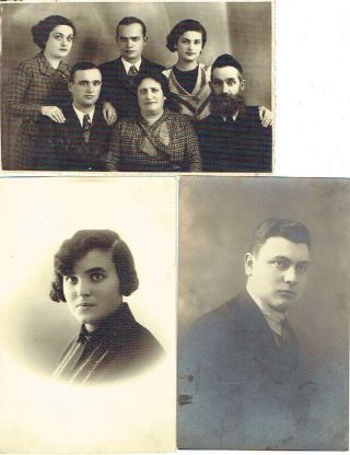 Judaica 3 Photos Of A Jewish Family From Lublin Poland Sent To Palestine 1920 