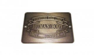 Tombstone Stage Lines Human Body Tag