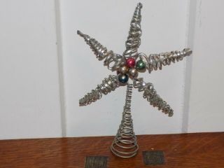 Vintage Metal Spring Christmas Tree Star Topper