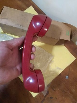 Vintage Bell System Western Electric Red Handset Phone Telephone Nib