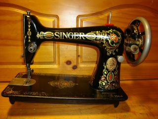 Antique Singer Sewing Machine Head Model 66 " Red Eye ",  Serviced