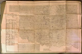 Antique Vintage Hand Drawn Map Oil Gas Fields Of Oklahoma 1937