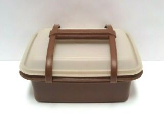 Vintage Tupperware Pak N Carry Lunchbox Brown 11 Piece Set With Containers Lids 2