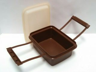Vintage Tupperware Pak N Carry Lunchbox Brown 11 Piece Set With Containers Lids 3
