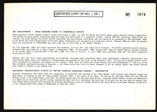 ' 76 CONCORDE Cpt BANNISTER SIGNED SHEET BENNETT/FINN - LONDON - WASHINGTON_LiEd 2/2 2