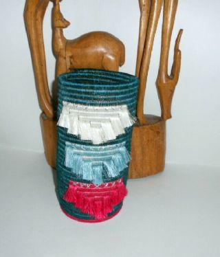 Handmade Woven Sisal & Sweetgrass African Vase Basket Made In Rwanda