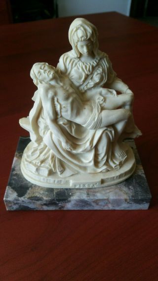 Mary & Jesus Marble Statue Sculpture Figurine Santini Classic Figure Pieta Italy