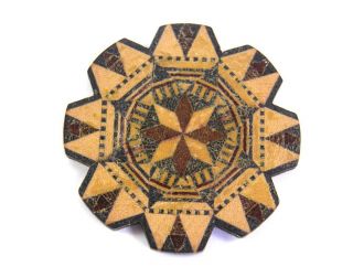 Antique 19th Century Tunbridge Ware Sewing Thread Winder Inlaid Mosaic 3