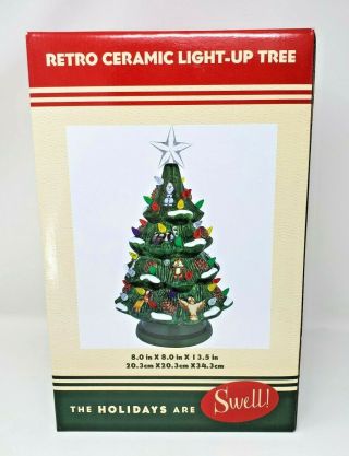 Disney Parks Retro 13 " Ceramic Light - Up Christmas Holiday Tree Olaf Bambi Nib