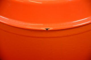 Vintage Cousances Le Creuset Orange Enamel Cast Iron 24 Dutch Oven Pot 900 3