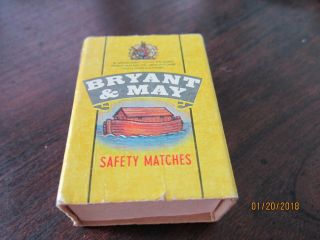 Bryant & May Matchbox Matches Ark British Made Advertising