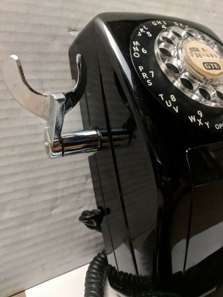 Vtg Black GTE Automatic Electric Mid Century WALL PHONE Rotary 4 PARTS 5