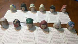 12 Dolls Of The World Thimbles 1982 Calhoun Collectors Society Complete Set