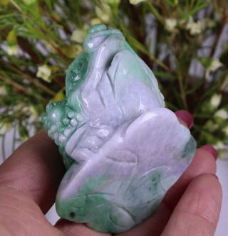 Certified Natural Green（Grade A）jade jadeite Toad statue 73162H1N5 招财金蟾 8