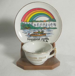 Niagra Falls Canada Souvenir Miniature Cup And Saucer