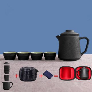 Pottery Tea Set For Travel Portable Bag Tea Pot Ceramic Tea Cup Tea Towel China