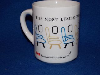 1993 Twa Trans World Airlines Coffee Cup Mug Most Legroom No Damage