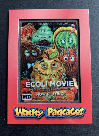 2018 Rare Topps Wacky Packages Go To The Movies Red Patch Card Ecoli 9/10