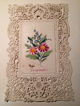 Antique 1884 Souvenir Card From Paris Stenciling