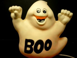 Vintage Halloween Blow Mold Boo Ghost Table Top Outside Decoration 12 "