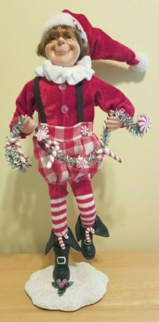 Elf Standing Large Elf 18  Christmas Pixie Jester Christmas Elf Candy Garland