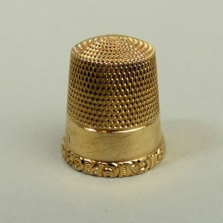 Victorian Antique 15 K Gold Thimble C.  1890 - 4 Grams