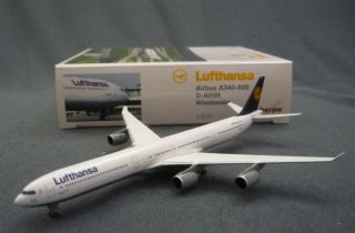 Herpa - Luthansa - Airbus A340 - 600 1:500 Scale Die Cast Airline Model Jet