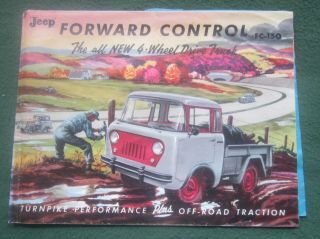 Antique 1958 Jeep Brochures For Forward Control Fc - 150 4 Wheel Drive Truck Ad