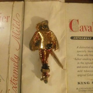 Rare Framed Cavalier Cigarettes Advertising Brooch Pin With Box