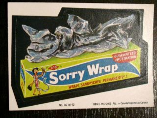1989 SERIES 5 O PEE CHEE WACKY PACKAGES COMPLETE SET (1 - 62) with ORIG.  WRAPPER 5