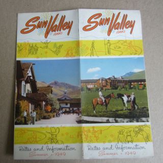 Old Vintage 1949 - Sun Valley Idaho - Travel Brochure - Summer Rates And Info