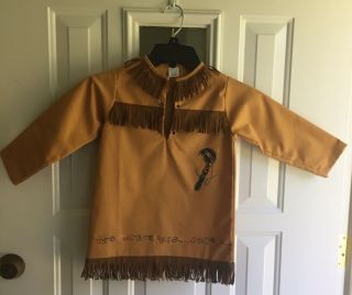 Vintage Sears Roebuck Native American Indian Halloween Costume Shirt/dress 4 - 5 M