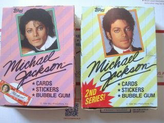 1984 Topps Michael Jackson Series 1/2 Boxes,  36 Count Wax Packs Each