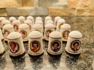 42 First Ladies Porcelain Thimbles Franklin 1978 Washington To Reagan
