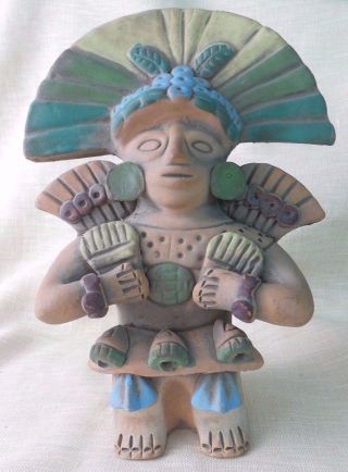 Pre Columbian Mayan Style Clay Vase