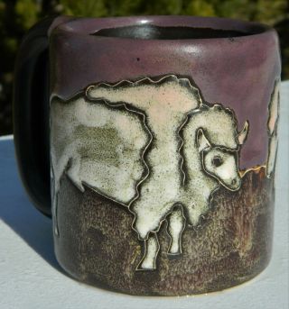 Design By Mara Mexico Art Pottery Stoneware Buffalo Large Coffee Tea Cup Mug