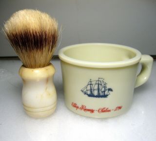 Vintage Old Spice Shaving Mug W/ Brush Ship Recovery Made In Belgium 4 Shulton