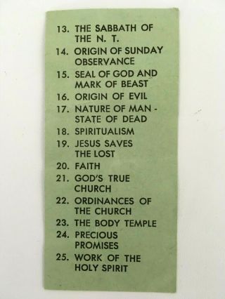7th Day Adventist Vintage Friendship Bible Study Cards General Conference SDA 4