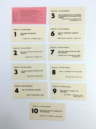 7th Day Adventist Vintage Friendship Bible Study Cards General Conference SDA 5