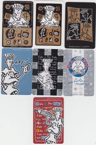 Playing Swap Cards 7 Only Single Assorted Fido Dido Artist J Ferrone