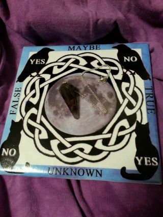 3 Piece Pendulum Board " Familiars Full Moon " Wiccan,  Witch,  Ouija,  Magic,  Crystal