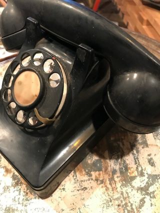 Vintage Black Old Rotary DIAL TELEPHONE Western Electric? Antique 2