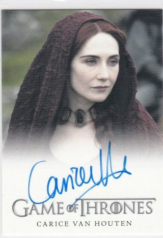 Game Of Thrones.  Carice Van Houten As Melisandre Season 4 Full Bleed Autograph