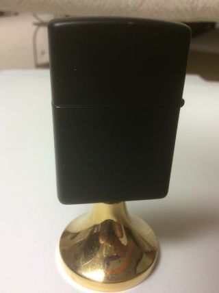 Rare Vintage Zippo Black Matte Pipe Lighter (On Brass Stand 2