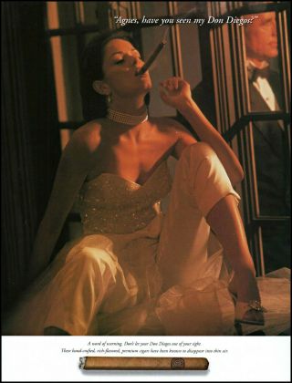 1997 Sexy Woman Smoking Don Diego Cigars Vintage Photo Print Ad Ads43